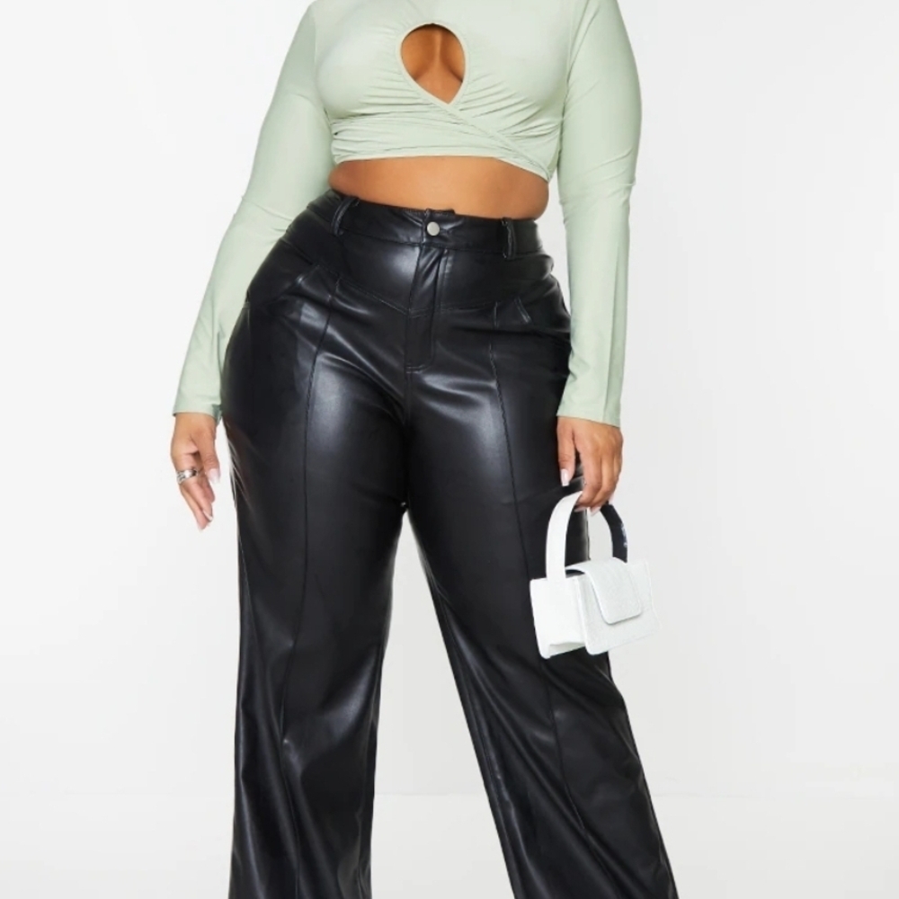 Sleek Black Faux Leather Pants